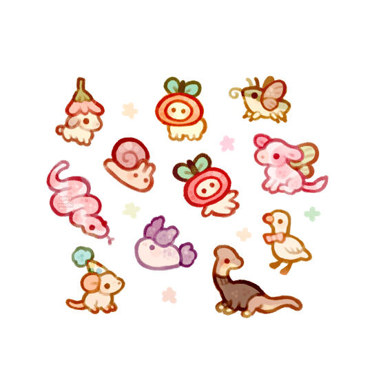 A variety of tiny versions of some of my illustrations, part two